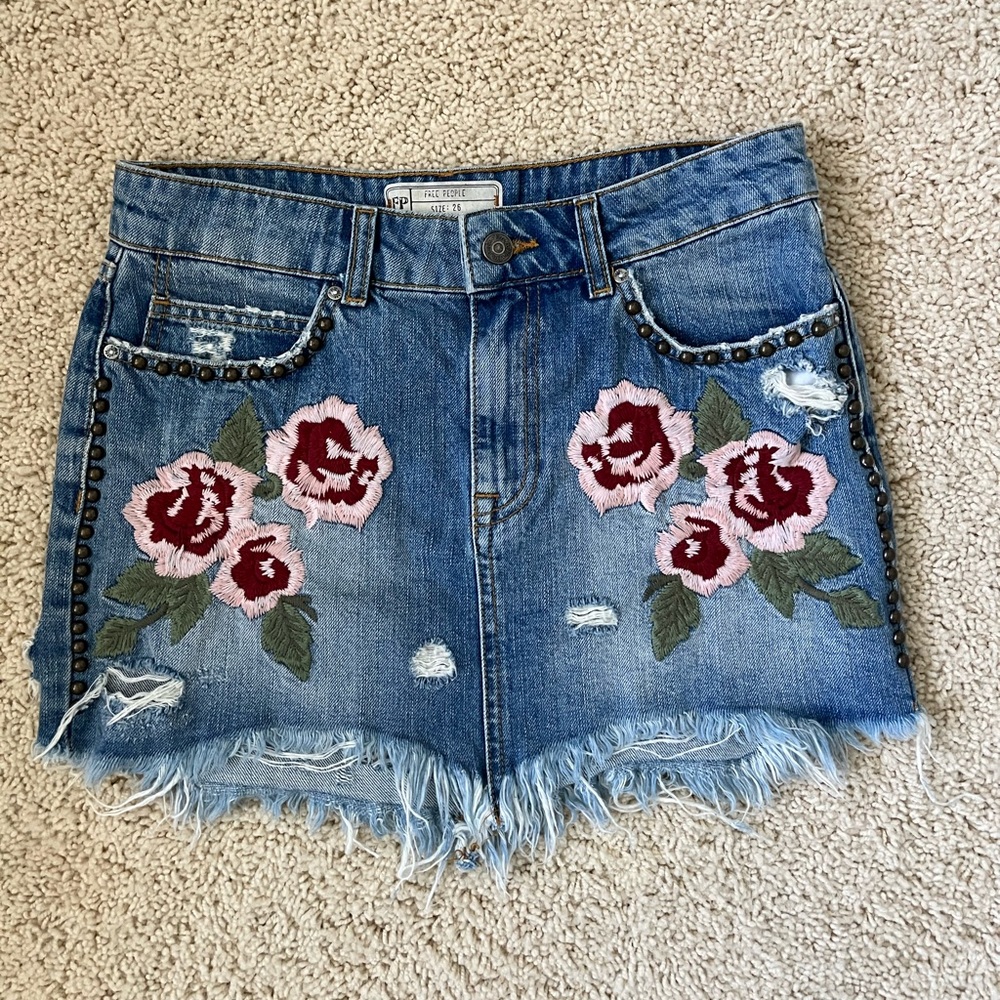 Free people Jean skirt size 26